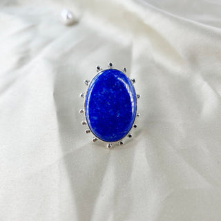 Natural Lapis Lazuli Gemstone Ring By Harshita Jewellery