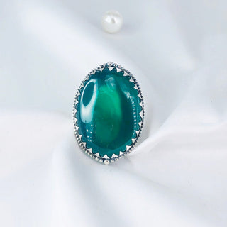 Natural Green Onyx Ring By Harshita Jewellery
