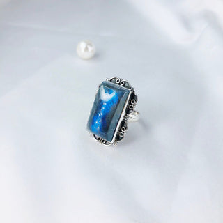 Natural Labradorite Ring By Harshita Jewellery