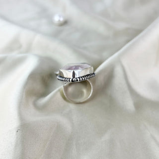 Rose Quartz & Amethyst Ring By Harshita Jewellery