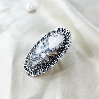 Natural Dendrite Opal Ring By Harshita Jewellery