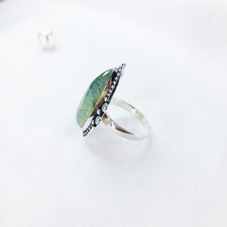 Natural Prehnite Gemstone Ring By Harshita Jewellery