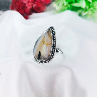 Natural Montana Agate Ring By Harshita Jewellery