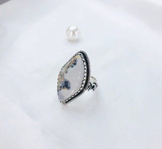 Natural Dendrite Agate Ring By Harshita Jewellery