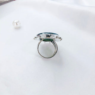 Natural Moss Agate Ring By Harshita Jewellery