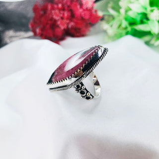 Natural Rhodonite Gemstone Ring By Harshita Jewellery