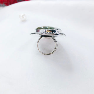 Natural Green moss Agate Ring By Harshita Jewellery