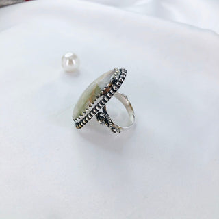 Natural Prehnite Gemstone Ring By Harshita Jewellery