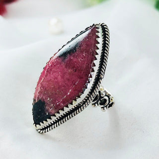 Natural Rhodonite Gemstone Ring By Harshita Jewellery