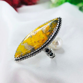 Natural Bumble Bee Jasper Gemstone Ring By Harshita Jewellery