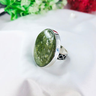 Natural Vesuvianite Gemstone Ring By Harshita Jewellery