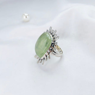 Natural Prehnite Ring By Harshita Jewellery