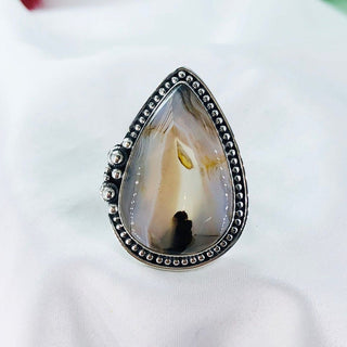 Natural Montana Agate Ring By Harshita Jewellery
