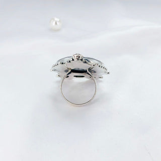 Natural Dendrite Opal, Peridot & Green Sapphire Gemstone Ring By Harshita Jewellery