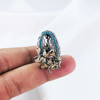 Natural Turquoise Ring By Harshita Jewellery