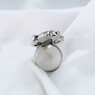 Natural Labradorite, Ruby, Peridot, Smokey Topaz & Citrine Ring By Harshita Jewellery