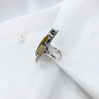 Natural Tigers eye, Rose quartz, Amethyst, ruby ring By Harshita Jewellery