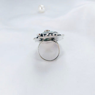 Natural Larimar, Pink Opal, Amethyst Ring By Harshita Jewellery