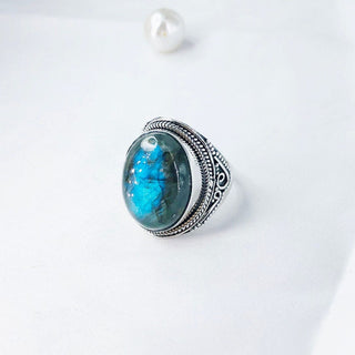 Natural Labradorite Ring By Harshita Jewellery