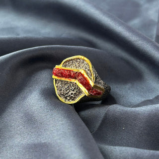 Red ruby ring By Harshita Jewellery
