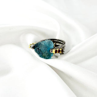 Blue Aquamarine Ring By Harshita Jewellery