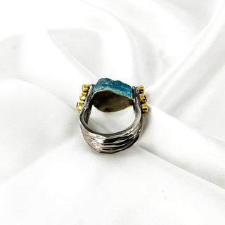 Blue Aquamarine Ring By Harshita Jewellery