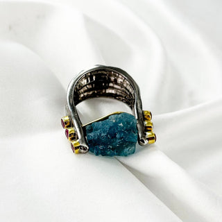 Blue Aquamarine Ring By Harshita Jewellery