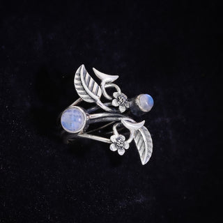 Rainbow Moonstone Ring, Natural Gemstone Ring, 925 Sterling Silver, Handmade Gemstone Ring, Gift for Her