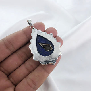 Natural Lapis Lazuli & Rose Quartz Gemstone Pendant By Harshita Jewellery