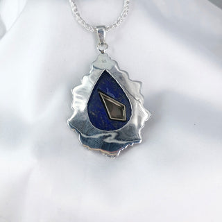 Natural Lapis Lazuli & Rose Quartz Gemstone Pendant By Harshita Jewellery