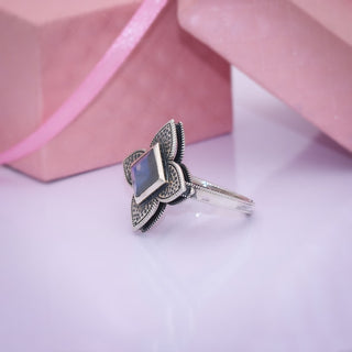 Natural Labradorite Ring, Handmade Gemstone Jewelry, 925 Sterling Silver, Handmade Statement Ring, Gift For Women