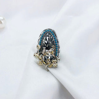 Natural Turquoise Ring By Harshita Jewellery