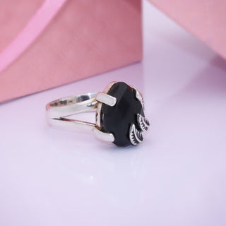 Natural Black Onyx Ring, 925 Sterling Silver, Handmade Gemstone Jewelry, 925 Sterling Silver, Statement Ring for Girls