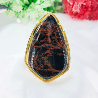 Natural Mahogany Jasper Ring By Harshita Jewellery
