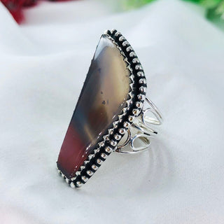 Natural Designer Botswana Agate Ring By Harshita Jewellery