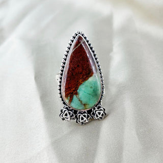 Natural Chrysoprase Gemstone Ring By Harshita Jewellery
