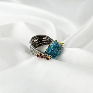 Blue Aquamarine Ring By Harshita Jewellery