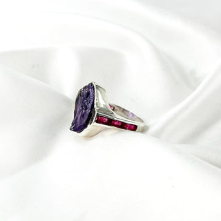 Natural Rough Amethyst Ring By Harshita Jewellery