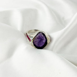 Natural Rough Amethyst Ring By Harshita Jewellery