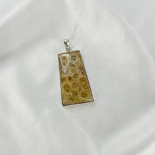 Natural Fossil Coral Gemstone Pendant By Harshita Jewellery
