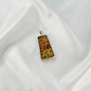 Natural Fossil Coral Gemstone Pendant By Harshita Jewellery