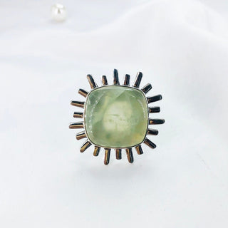 Natural Prehnite Ring By Harshita Jewellery