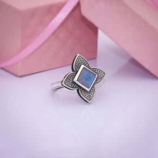 Natural Labradorite Ring, Handmade Gemstone Jewelry, 925 Sterling Silver, Handmade Statement Ring, Gift For Women
