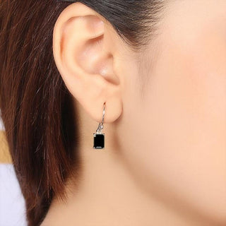 Black Onyx 925 Sterling Silver Octagon Shape Rose Cut Handmade Girls Dangle Earrings By Harshita Jewellery