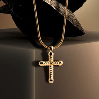 18K Gold Cross Men's Pendant By Harshita Jewellery
