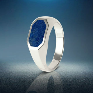 Blue Lapis Lazuli Gemstone Men's Ring By Harshita Jewellery