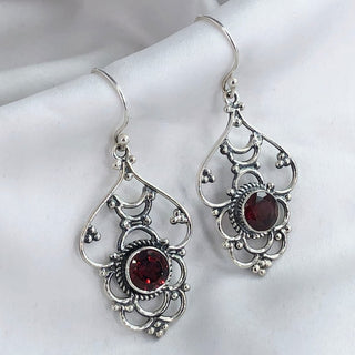 Red Garnet Earring By Harshita Jewellery