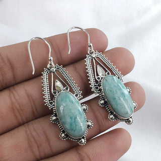Amazonite Gemstone Earring By Harshita Jewellery