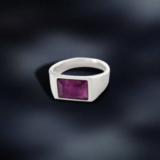 Amethyst Gemstone Men's Ring By Harshita Jewellery