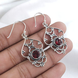 Red Garnet Earring By Harshita Jewellery